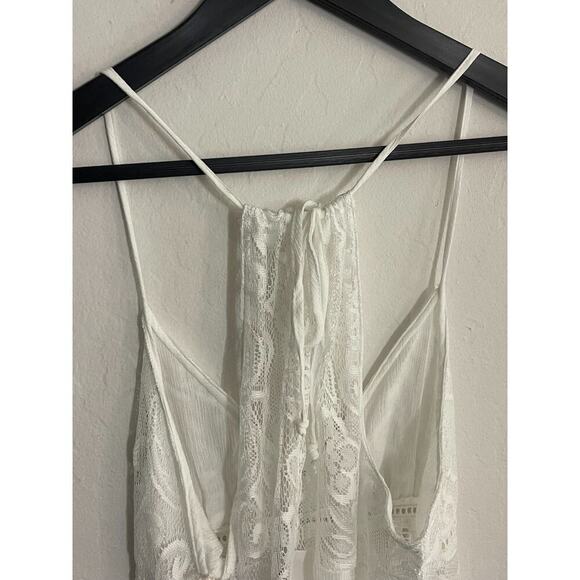 Linea Donatella S Lace Mini Slip Dress Flower Child Chemise Cover Up Babydoll - Picture 9 of 9